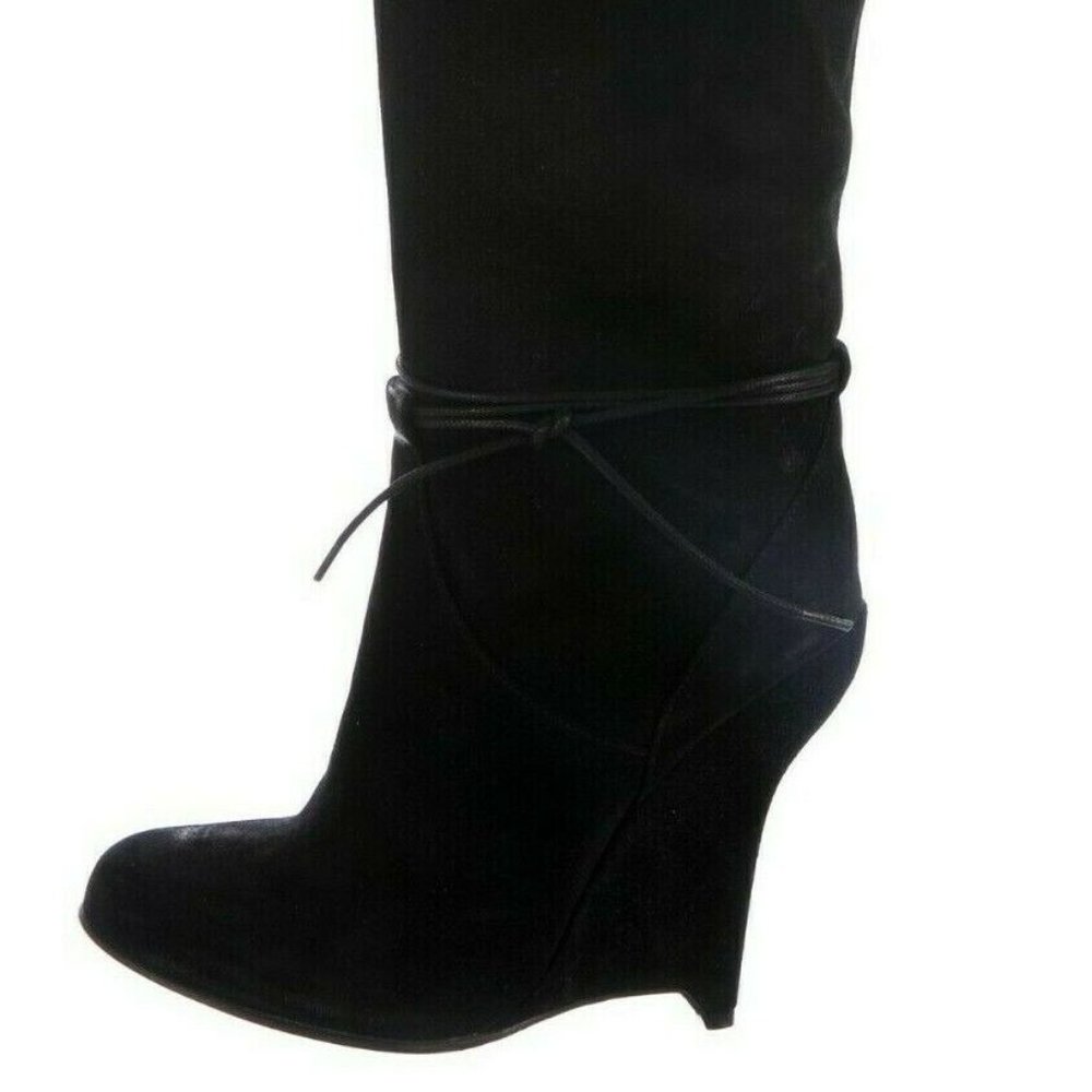 🚫 Sold 🚫 38.5 Opening Ceremony Gray Suede Leather Wedge Knee High New In Box